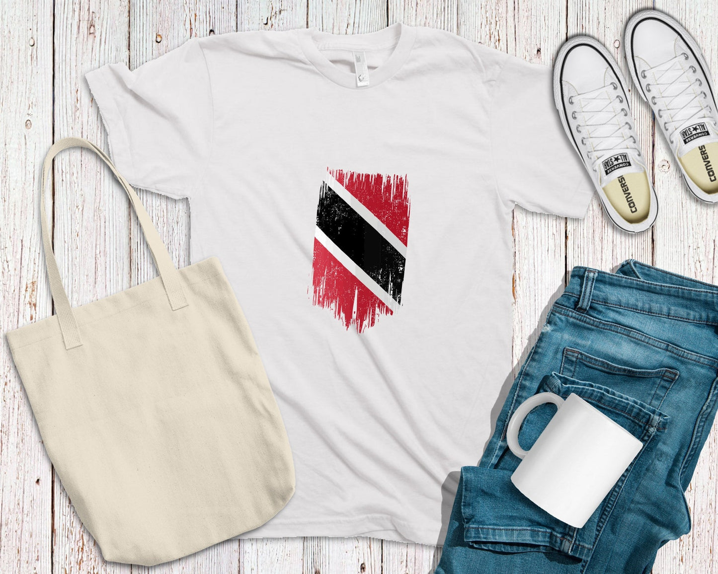 Wear Your Roots: Trinidad & Tobago Grunge Flag Tee
